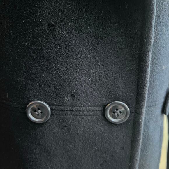 Navy Blue Double Breasted Wool Pea Coat Jacket St. John's Bay Women's Size L - Picture 4 of 10